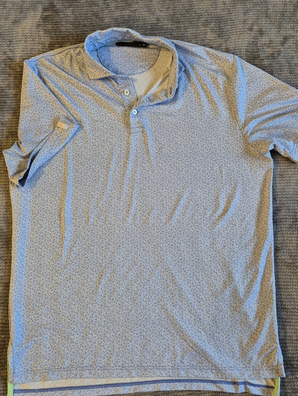 RLX Ralph Lauren polo Blue Floral Sz Med Moisture-wicking Performance Golf